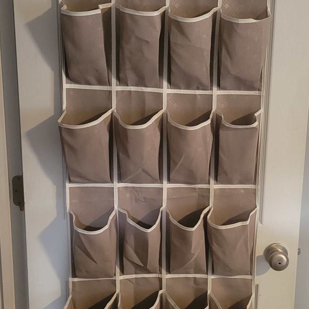 Over-the-Door Tan Shoe Organizer
